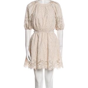 Jonathan Simkhai Cream Puff Sleeve Mini Dress